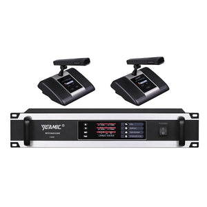 C600C20D20 UHF fully intelligent digital wireless microphone system for conference(one receiver for two mics)