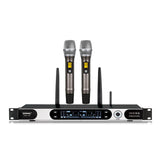 A200H23 UHF fully Intelligent handheld wireless microphone system for stage performance(one receiver for two mics)