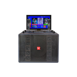 S25 portable&smart PA speaker with UHF fully intelligent wireless microphone system, Android HD LCD player,and trolleycase