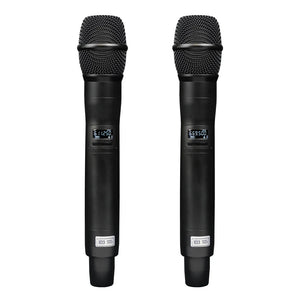A700H33 UHF fully intelligent handheld wireless microphone system for stage performance(super true diversity system,one receiver for two metal mics)