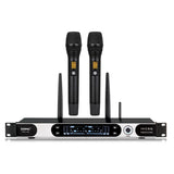 A200H23 UHF fully Intelligent handheld wireless microphone system for stage performance(one receiver for two mics)