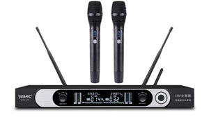 A320H29A UHF economical series fully Intelligent handheld wireless microphone system for stage performance(one receiver for two metal mics）