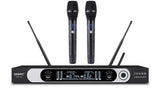 A320H29A UHF fully Intelligent handheld wireless microphone system for stage performance(one receiver for two mics）