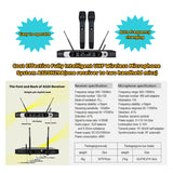 A320H29A UHF fully Intelligent handheld wireless microphone system for stage performance(one receiver for two mics）